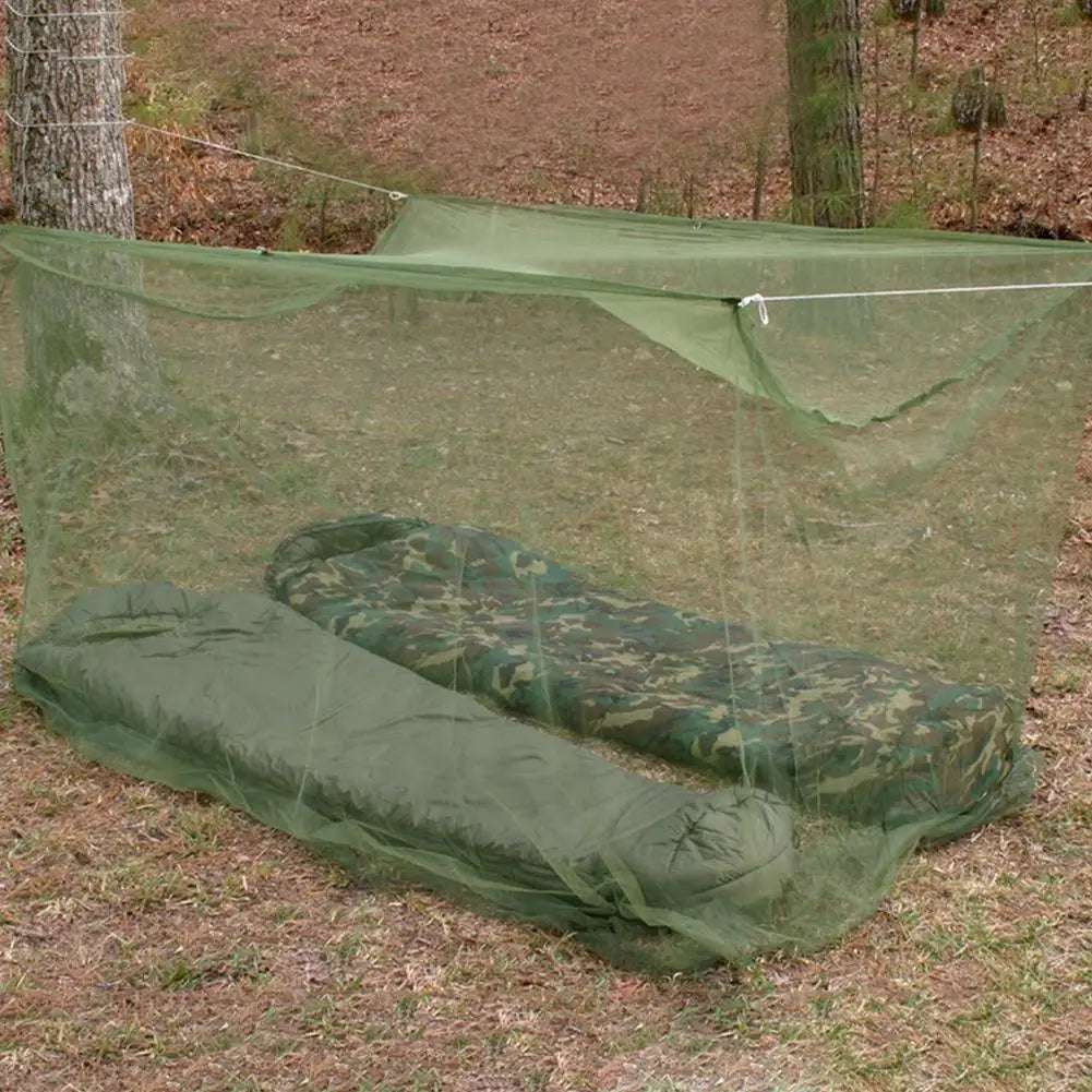 Summer Single Mosquito Net Lightweight Portable Folding Insect Bug Mosquito Canopy Netting Sleeping Mesh Tent Army Green Outdoor