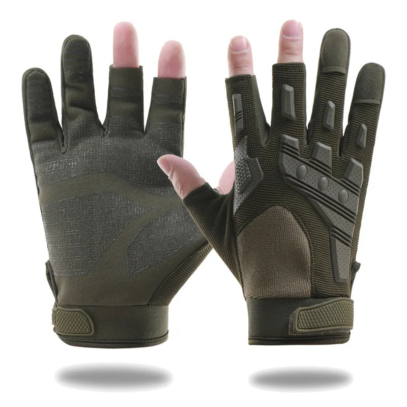 Tactical Gloves For Men'S And Women'S Outdoor Rock Climbing Foldinger Leakage Training Anti Slip Protection Cycling Tactical Gloves