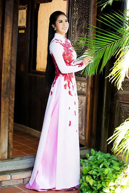 Customized Printing Women Aodai Vetnam Clothing Long Cheongsam Aodai Vietnamese Traditionally Dress