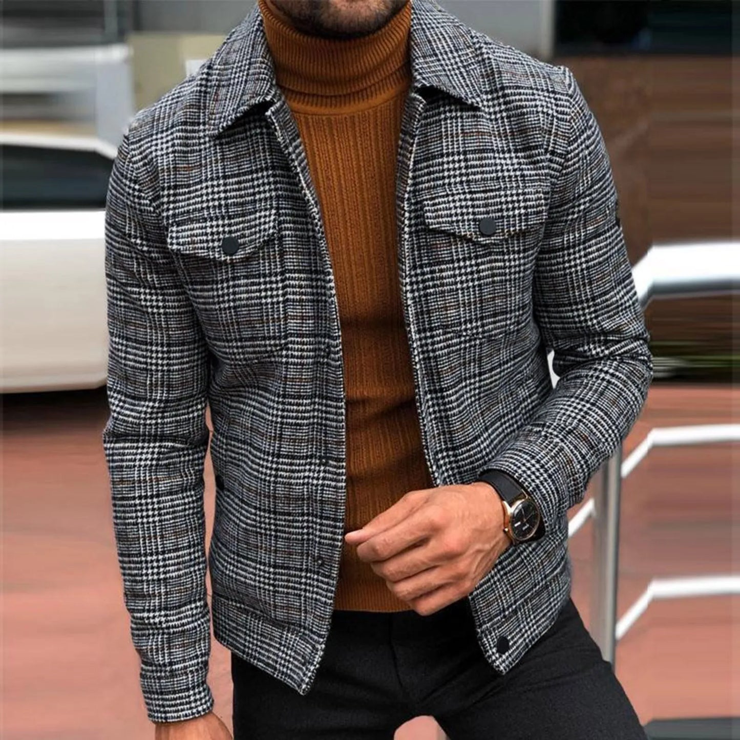 Men'S Lattice Open Jacket Casual Coat Men'S Insulated Cargo Multi Pocket Jacket Coat