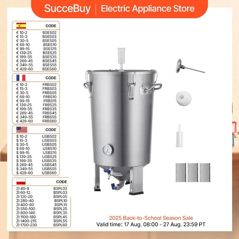 SucceBuy 8 16 GALLON Beer Brew Fermentor Brew Bucket Fermentor for Brewing Home Brewing Supplies with Base Kettle Stock Pot