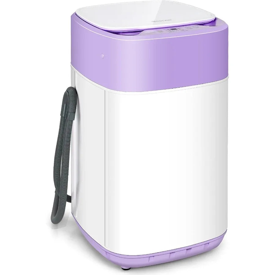 Portable Washing Machine 8 Lbs Capacity With Built-In Drain Pump Compact Full-Automatic Laundry Washer Featuring 6 Wash Program