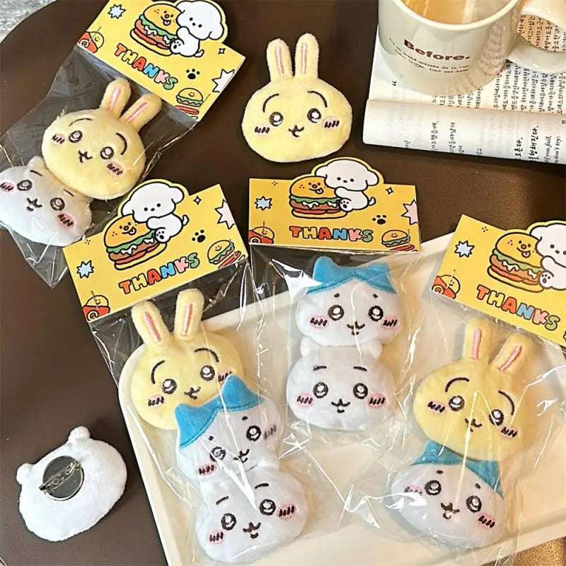 Gorgeous Chiikawa cartoon brooch backpack decoration bag pendant accessories doll scarf clothing pin boys and girls birthday gifts