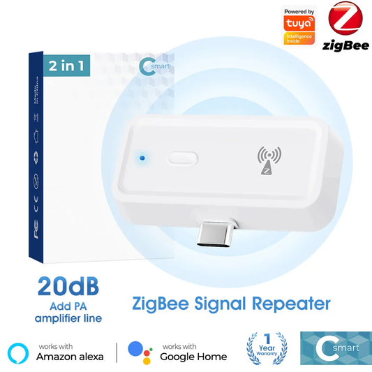 ZigBee Amplifier Extender Output Power Up To 20db Type C Signal Booster Work for Alexa Google Home Smart Home Automation Devices