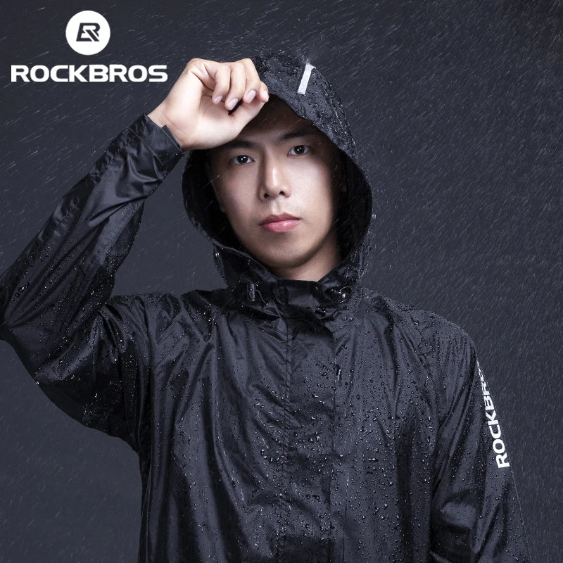 Rockbros Men'S Cycling Waterproof Jacket “ Breathable Reflective Hooded Windbreaker Raincoat, Eur Sizes S“4Xl