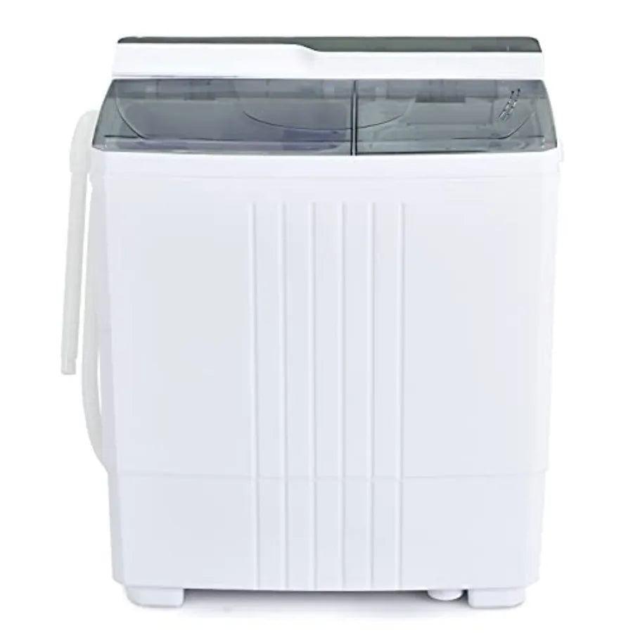 Costway Portable Twin Tub Washing Machine 21 Lbs Capacity, Built-In Drain Pump, Control Knobs, Compact Laundry