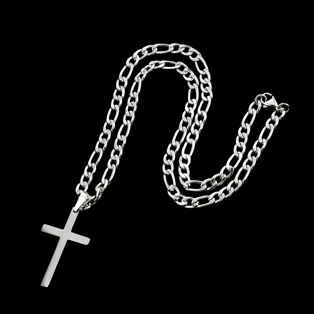 316L Stainless Steel Figaro Chain Necklace For Men Women Gold/ Silver