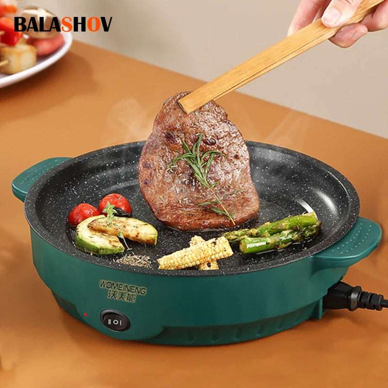 Electric MultiCooker Electric Frying Pan 220V householdould Barbecue Fried Steak Fish Omelette Frying Pan Non-stick Cooking Machine