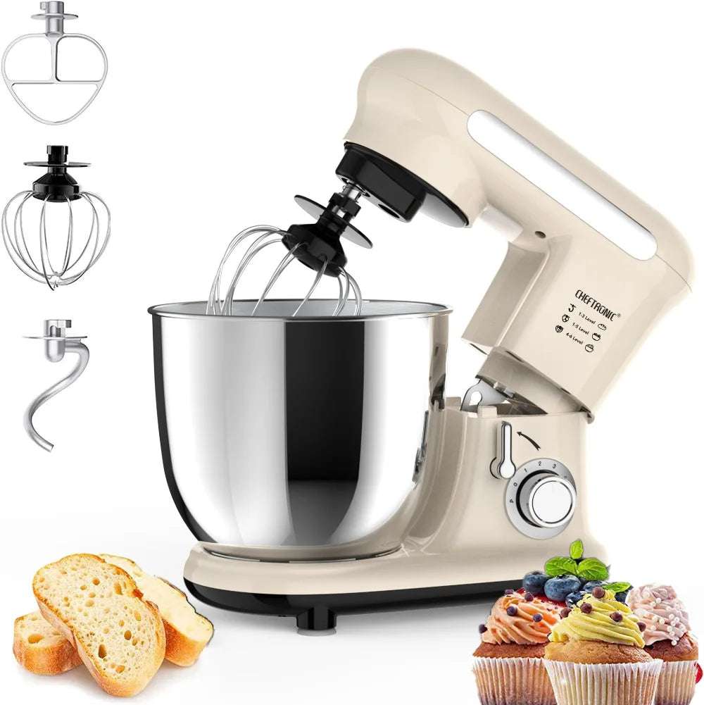 1pc Stand Mixer, Tilt-head Mixers, Kitchen Electric Dough Mixer, For household Aids, 300W 3.8QT Stainless Steel Bowl, US Plug