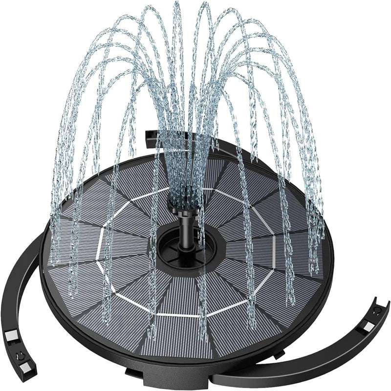 Diy Solar Fountain Pump For Water Feature With 3.9Ft Cord, Solar Bird Bath Fountain With 6 Nozzles, Solar Powered Water Floating