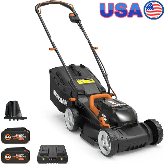 40V Cordless Lawn Mower 14" Lightweight Compact Quiet 2-in-1 Battery Mulching Bagging IntelliCut Adjustable Height Power Share