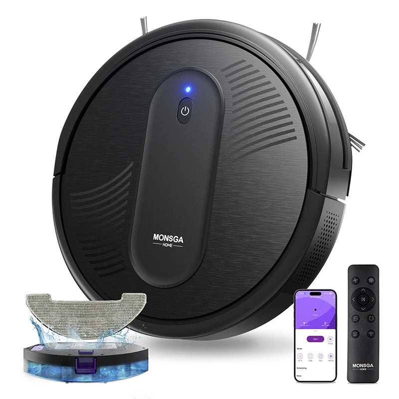 Robot Vacuum Cleaner 4000Pa Powerful Suction Robotic Vacuum 3.2" Ultra-Slim 140Min Runtime Vacuum Robot Remote/App/Voice Control