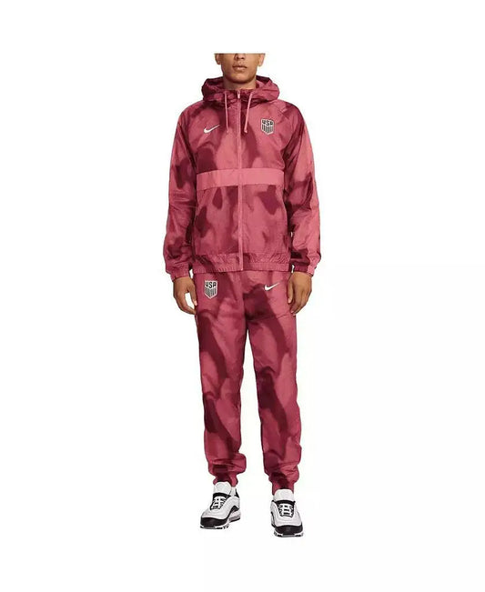 Nike | Men's Pink USMNT 2024 Raglan Full-Zip Hoodie Track Suit