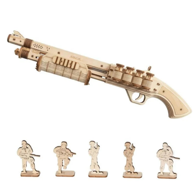 Robotime Rokr Corsac M60 Toy Gun 3D Wooden Puzzle Mechanical Building Model Kit For Children 14 Years Christmas Gift