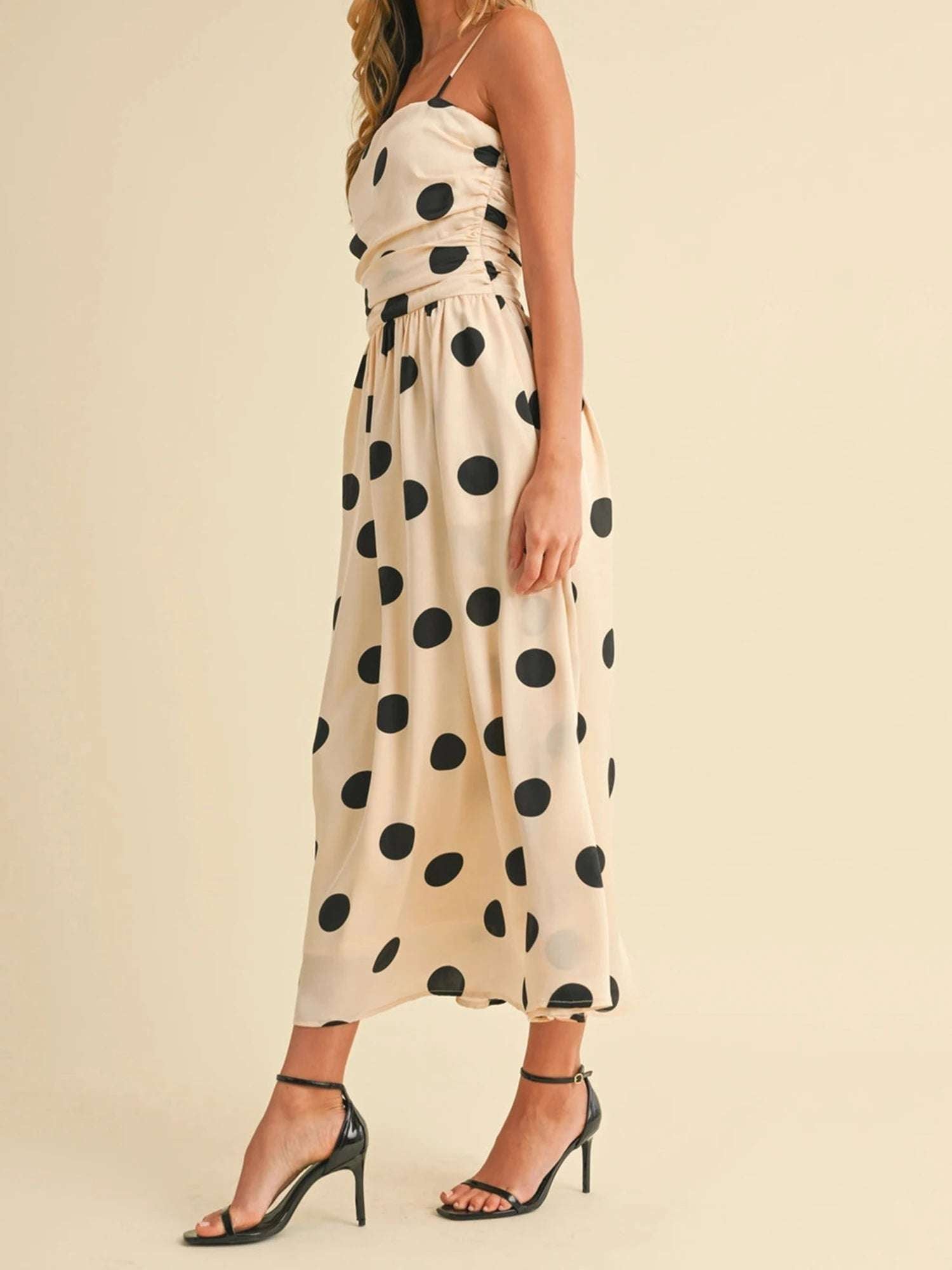 Floral Print Sleeveless V-Neck Ruffle Hem Maxi Dress with Adjustable Spaghetti Straps for Beach Vacation Wedding Party