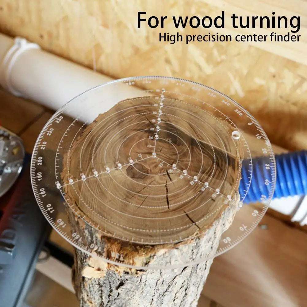 Round Center Finder - Clear Acrylic Lathe Tool for Woodworking
