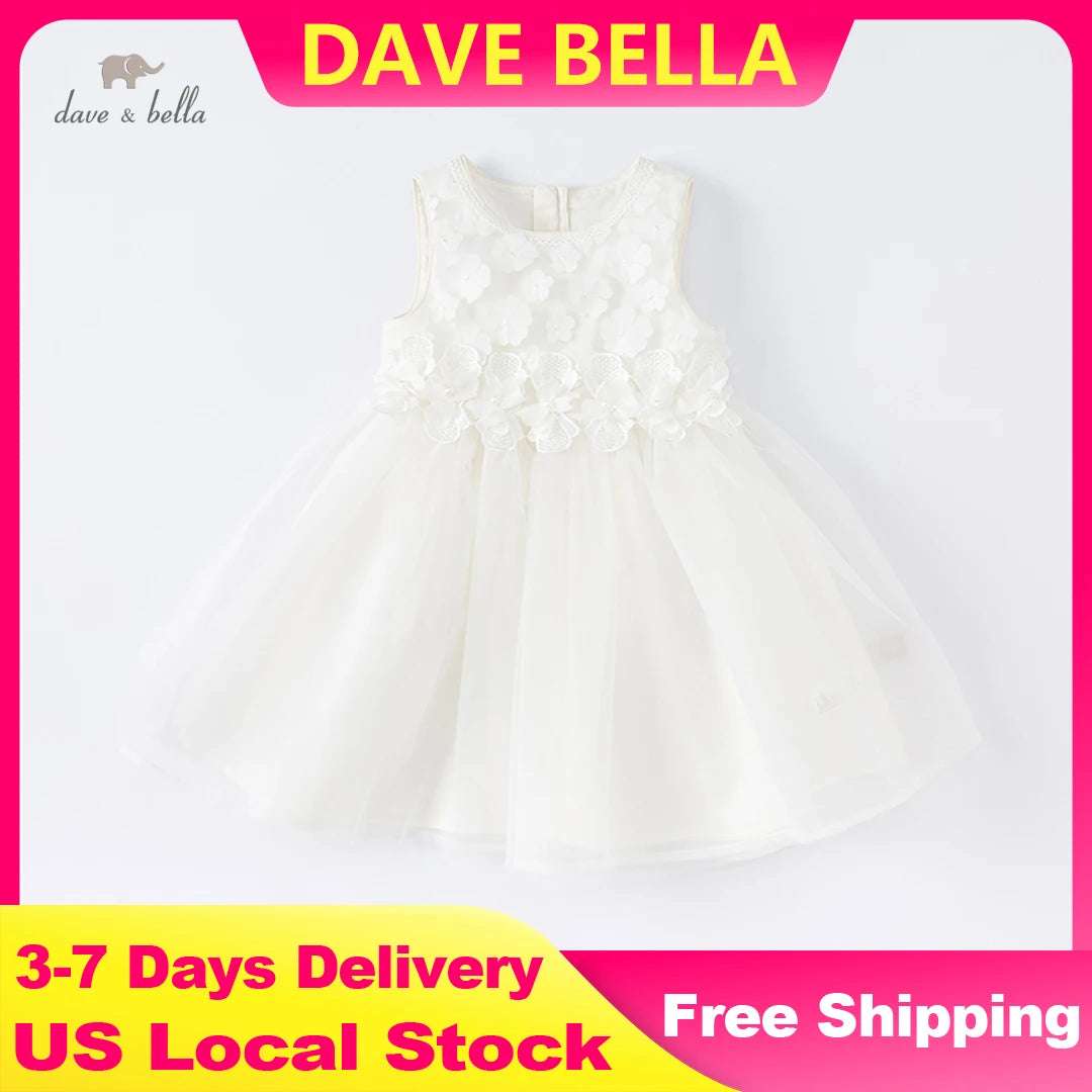 Dave Bella Gilrs Birtyday Party Dress Children Summer Wedding Princess Dress Festival Evening Prom Dress Kids Clothes DB2221356