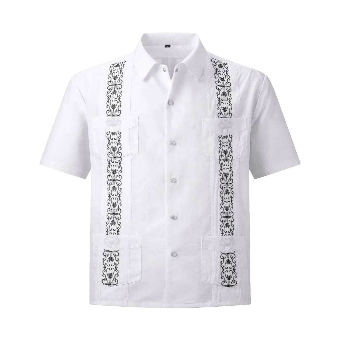 Men'S Shirts Guayabella Stretch Embroidered Shirt Men'S Short Sleeved Four Pocket Shirt Men'S Tshirt Harajuku