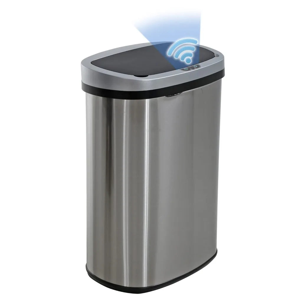 13 Gallon Automatic Touchless Trash Can With Odor Control | Stainless Steel Sensor Garbage Bin For Kitchen Bathroom Office