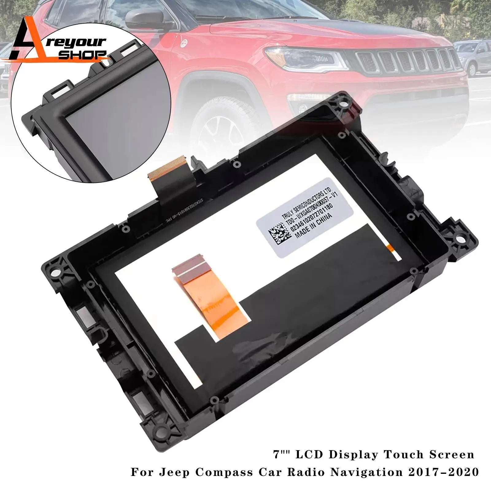 7" LCD Display Touch Screen for Jeep Compass Car Radio Navigation 2017-2020