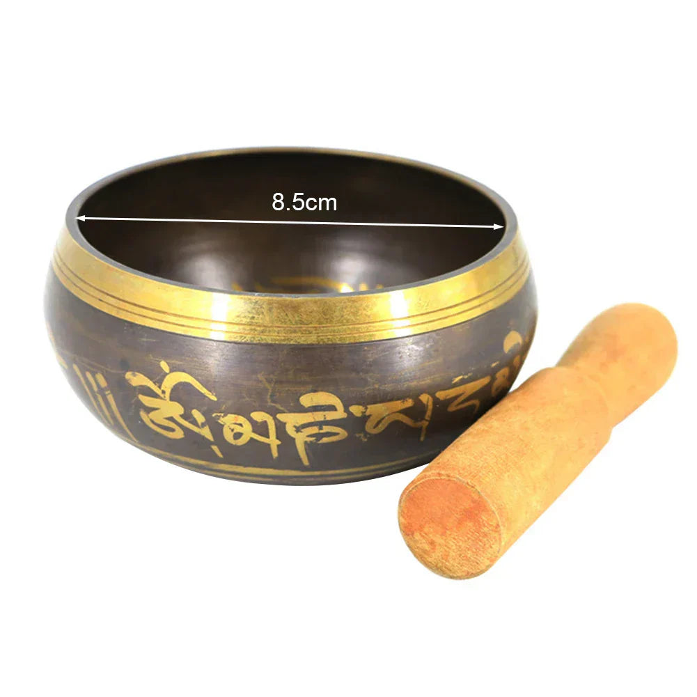 Nepal Tibetan Sing Bowl 4 Size Himalayan Buddhist Metal Yoga Meditation Singing Bowl Fengshui Handmade Bronze Chime Bowl