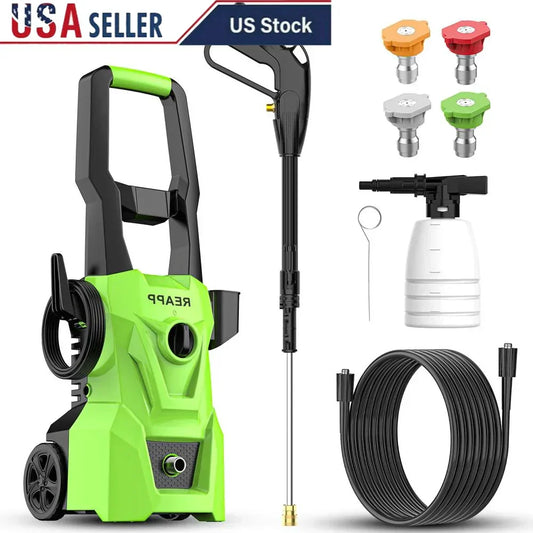 3000 PSI Electric Pressure Washer with Foam Cannon and 4 Quick Connect Nozzles High Pressure Cleaning Machine Cars Outdoor