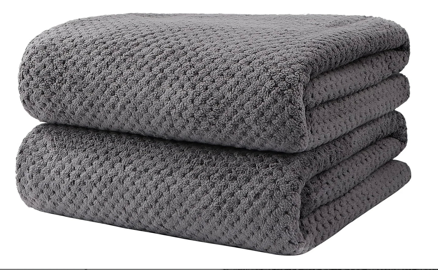 Bath Towel Set Pack Of 2, (27 X 54 Inches) Microfiber Ultra Soft Highly Absorbent Bath Towel, Lightweight And Quick Drying Towel