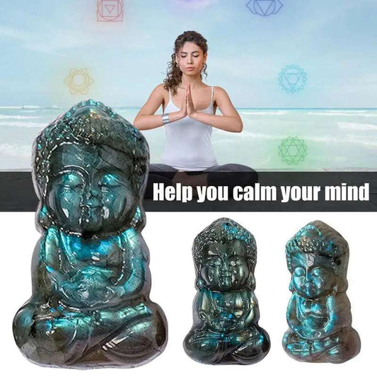 Crystal Buddha Statue Meditating Crystal Baby Buddha Statue Exquisite Craftsmanship Craft Decoration For Altar Living Room Study