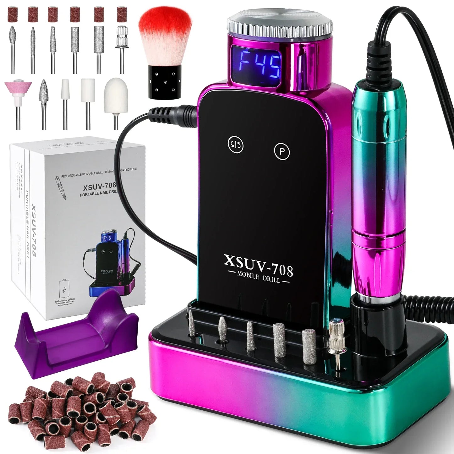 45000RPM Electric Nail Drill Nail Polishing Machine Low Noise Nails Sander File Set For Manicure Salon/Home Tools