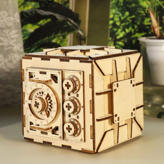 3D Wooden Puzzle DIY Locker Puzzle Box with Combination Model Kit for Adults to Build  Mechanical Store Your Precious Item