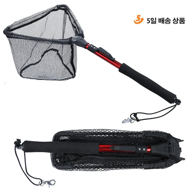 Sougayilang 65-112Cm Folding Fishing Brail Net Telescopic Fishing Landing Net Scoop Net
