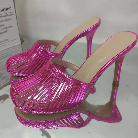 2025 New Cute Women's Open Toe Mule Sandals - Slip On Stiletto Heels for Wedding/Party, Summer Breathable Comfort Dressy Shoes