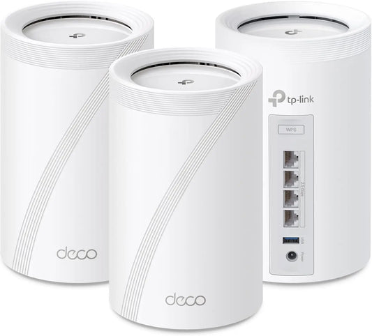 TP-Link Deco BE63 Tri-Band WiFi 7 BE10000 Whole Home Mesh System - 6-Stream 10 Gbps, 4x2.5G Ports Wired Backhaul, 4X Smart Inter