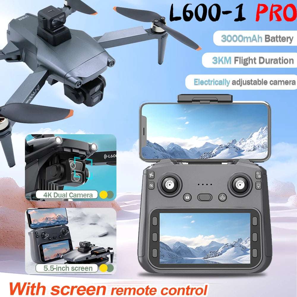 L600-1/L600 Remote control drone with screen Dual camera 4K dron with camera GPS FPV quadcopter 3KM flight