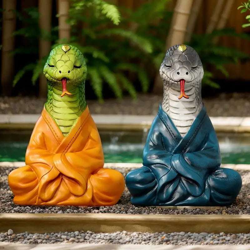 Snake Statue Snake Buddha Statue Zen Meditation Decor Chinese Snake Figurines 2025 Year Of The Snake Sculpture Chinese new year
