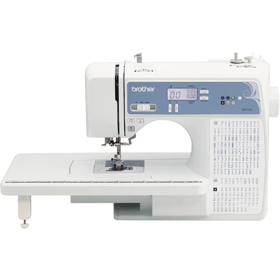 Sewing And Quilting Machine Computerized 165 Built-In Stitches Lcd Display Wide Table 8 Included Presser Feet White, 20X12X17
