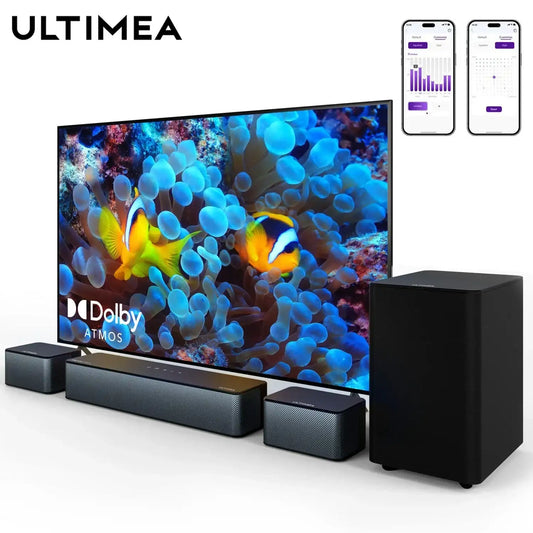 ULTIMEA 5.1 Dolby Atmos Soundbar with Wireless Subwoofer, Home Theater Surround Sound System for TV, Rear Speakers, APP Control
