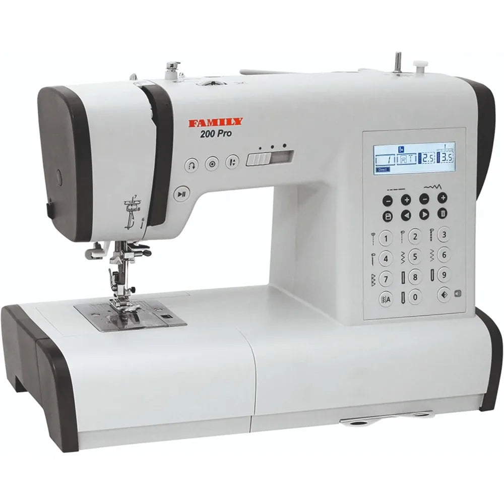 200 PRO|Computerized Easy-To-Use Sewing Machine with Top Loading Bobbin (Horizontal Rotary Hook), 203 Stitch Applications, 100