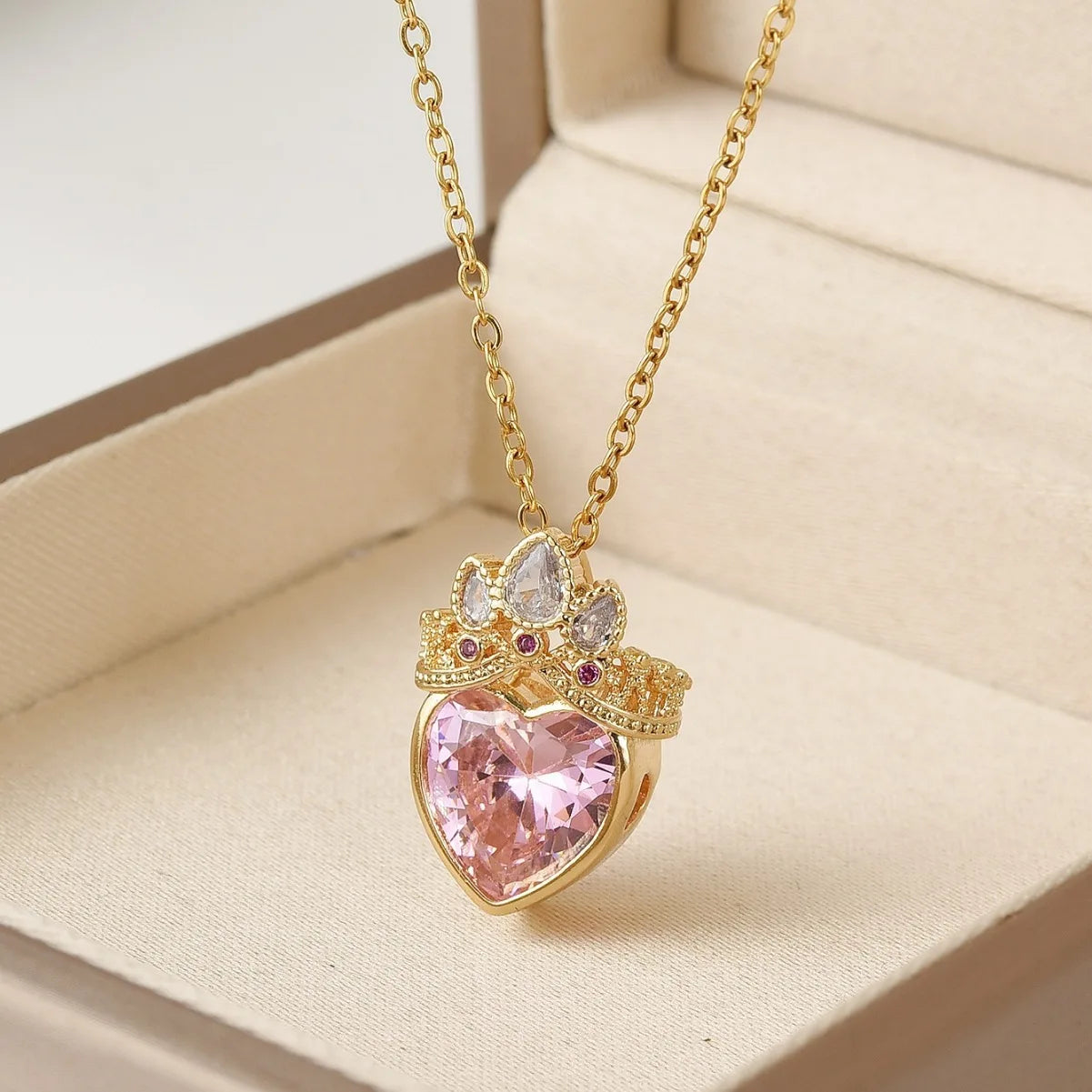 Princess Crown Pendant Necklace Women Wedding Party Jewelry School Blair Crown Rapunzel Gold Plated Necklace Gift For Her