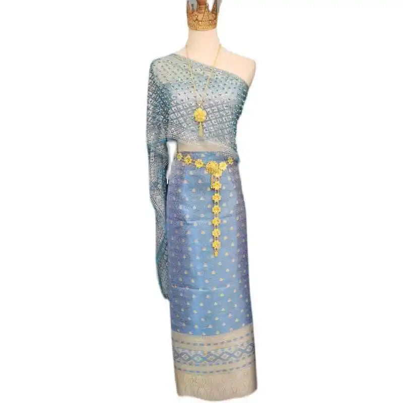 Thailand Internet Celebrities Same Style Costume Dai Thai Ethnic Clothing YunNan Breast Wrapped Skirt Suits Dance Shot in Studio