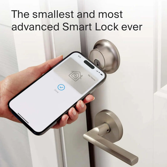 Smart Lock - World's Smallest Smart Lock Plus Apple Home Keys - App for iOS & Android - Works (Matte Black)