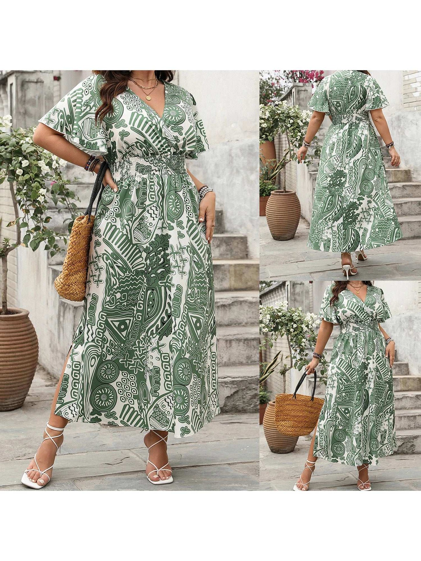 Floral Print Off-Shoulder Maxi Dress with Ruffle Hem and Tie Waist for Women'summer Wedding Guest Outfit
