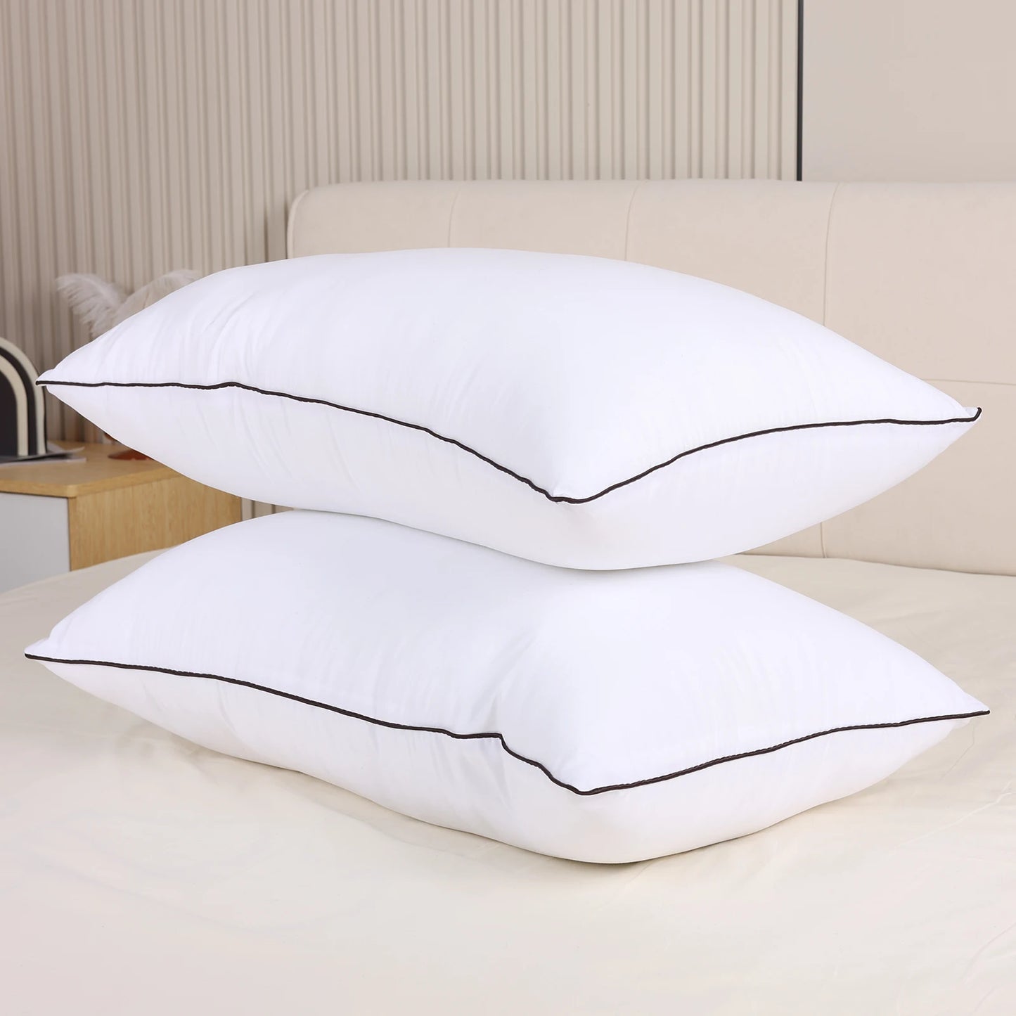 Ufist 1Pc/2Pcs Luxury Pillow, High Pillow Core, No Collapse Deep Sleep Neck Support All Seasons Luxury, Five-Star Hotel Quality