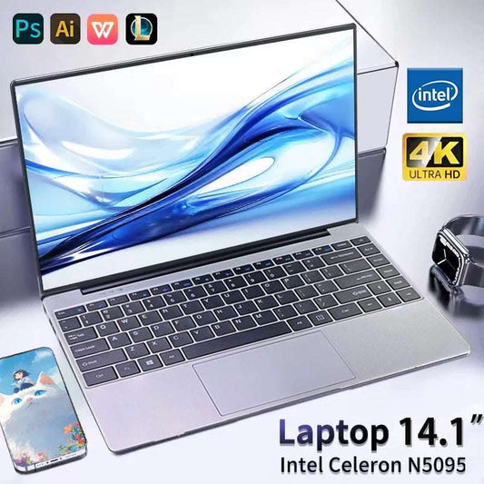 14.1" Portable Laptop Intel Celeron N5095 16GB DDR4 512GB 1TB SSD Windows 11 Pro Notebook Pc Gamer Office Study Computer Laptops