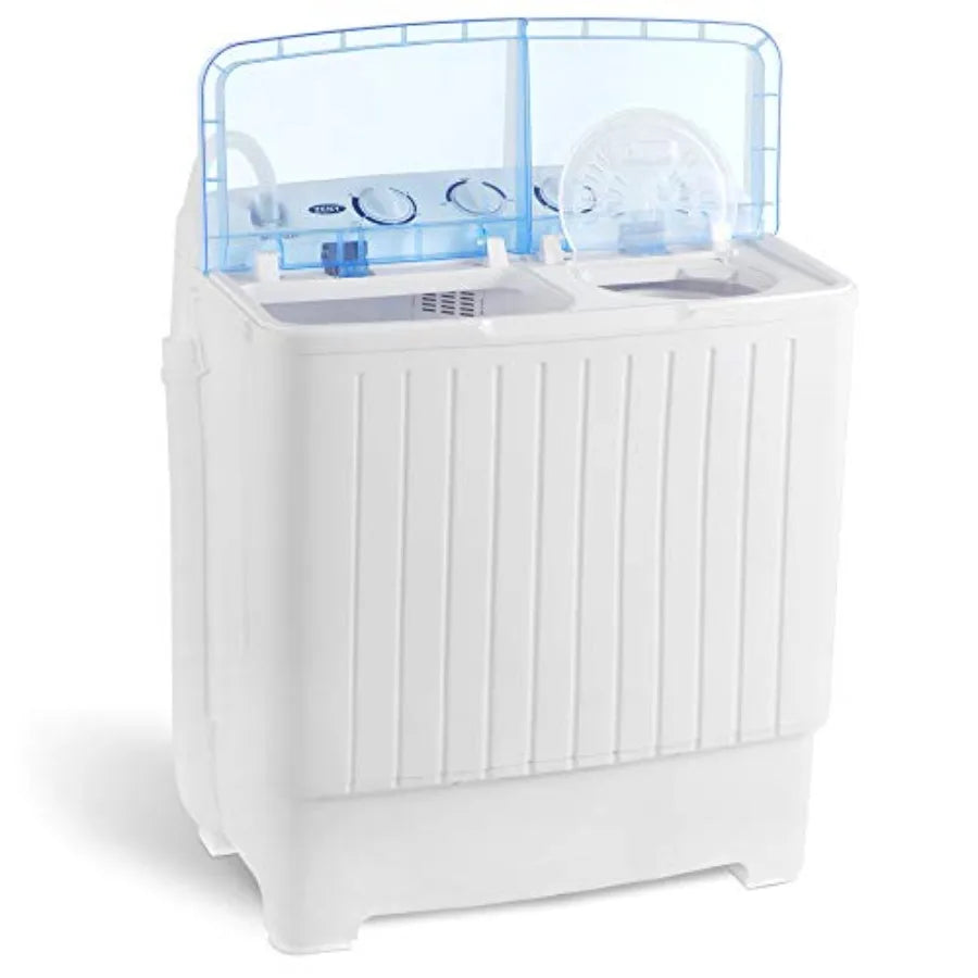 Portable Washing Machine Compact Twin Tub Laundry Washing Machine 17.6Lbs Capacity Mini Washer Dryer For Apartment Rv Travellin