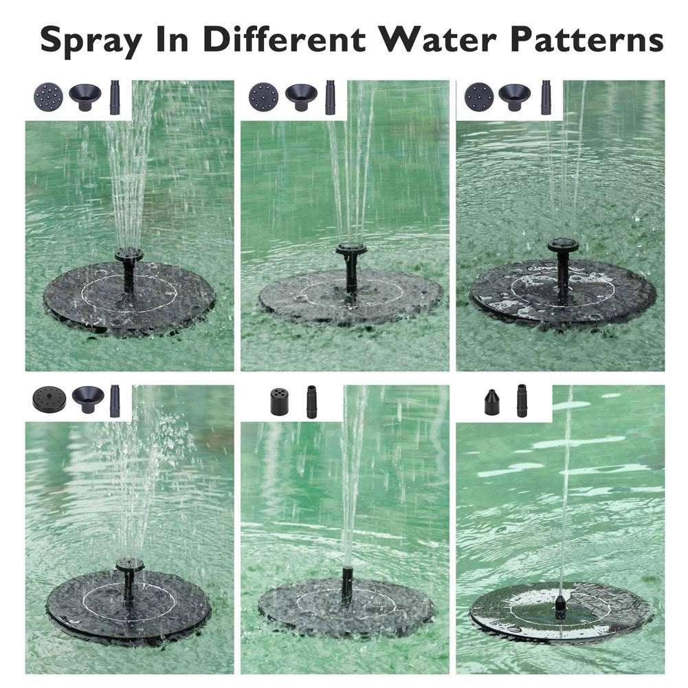 Solar Powered Floating Fountain Pumps Garden Pool Pond Bird Bath Outdoor Water Pump Free-Standing Floating Pump With 8 Nozzles