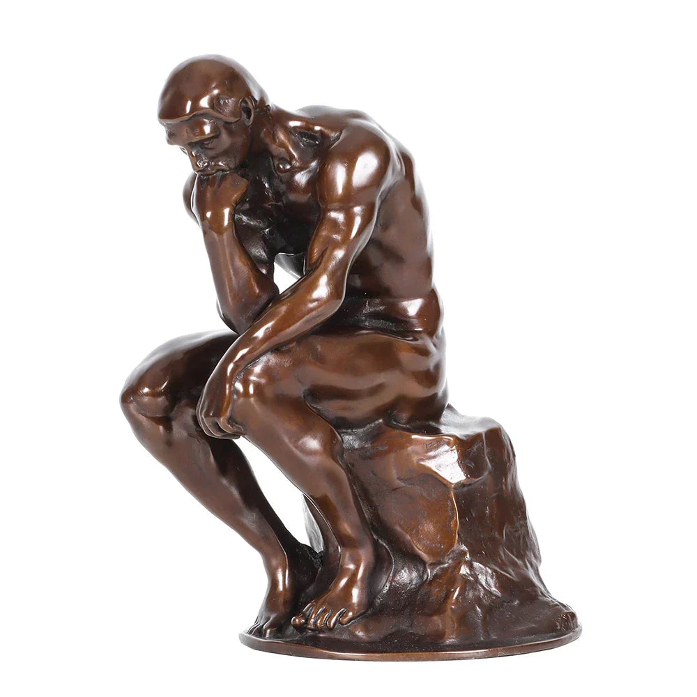 20cm Bronze The Thinker Statue by Rodin Famous Sculpture Replica Home Decoration