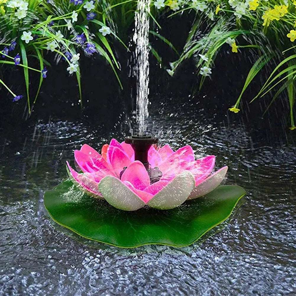 Lotus Shape Fountain Pump Life Up To 20000 Hours Solar Powered Bird Bath Fountains Water Lily Ornaments for Patio Pond and Pool