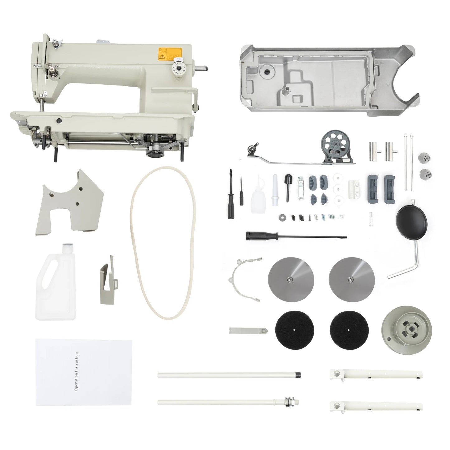 3000 Stitches/Min Industrial Straight Stitch Sewing Machine Heavy Duty Length Max. 8Mm With Accessory Kit, Automatic Oil Spray