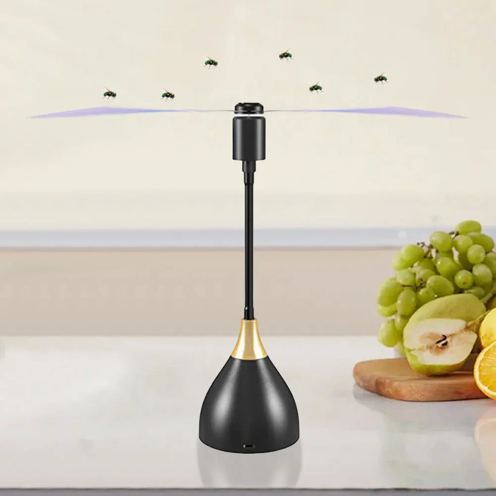 Fly Repellent Fan with Holographic Blades Table Top Fly Fan Fly Spinner Portable Outdoor Picnic Fan for Picnic Restaurant Party